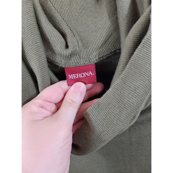 Merona Womens S Green Long Sleeve Cowl Neck Pullover Sweater - Picture 3 of 5